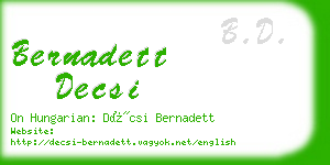 bernadett decsi business card